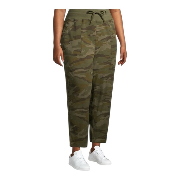 Terra & Sky Camouflage Women's Cropped Hi Waisted Pants Size 16w-18w - Picture 1 of 4